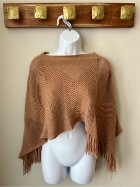 Bella & Birdie Boho Fringe Poncho Shawl Capelet Cottagecore Kids OS Sweater